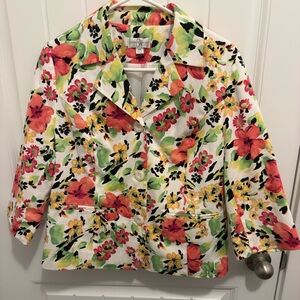 Studio Works Floral Blazer with Red, Orange,‎ and Green
